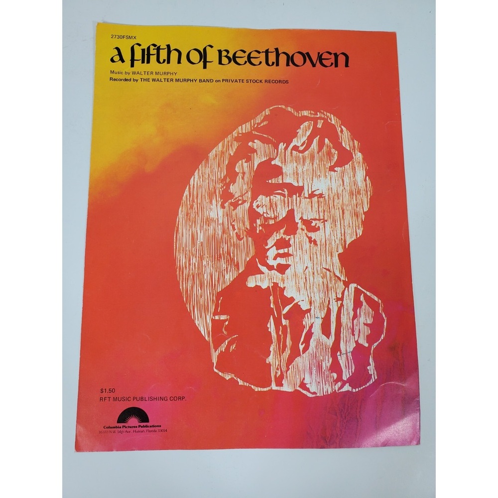 A Fifth of Beethoven Song Walter Murphy 1976 Private Stock Records Sheet Music